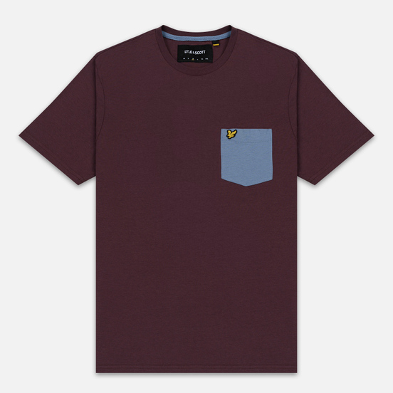 Мужская футболка Lyle & Scott Contrast Pocket Berry/Stone Blue