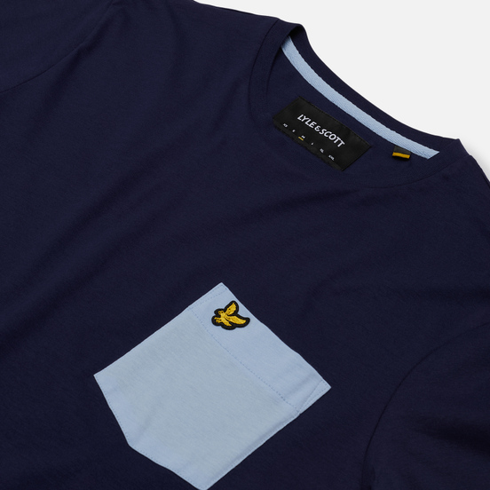 Мужская футболка Lyle & Scott Contrast Pocket Navy/Pool Blue
