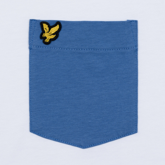 Мужская футболка Lyle & Scott Contrast Pocket White/Lapis Blue