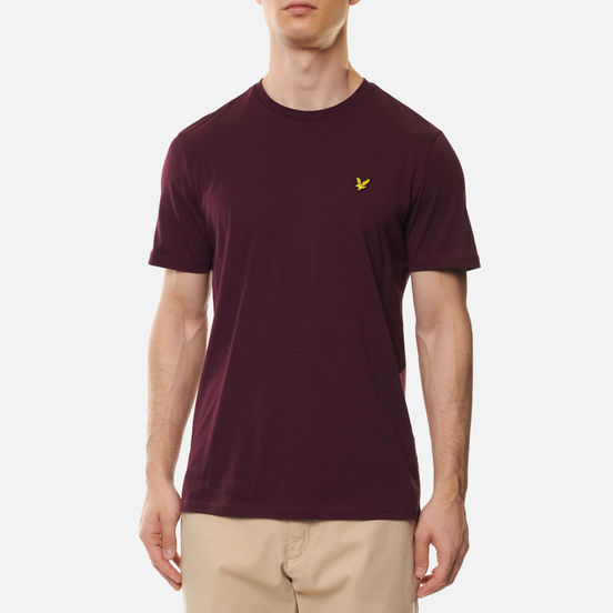 Мужская футболка Lyle & Scott Plain Crew Neck Burgundy