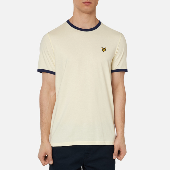 Мужская футболка Lyle & Scott Ringer Buttercream/Navy