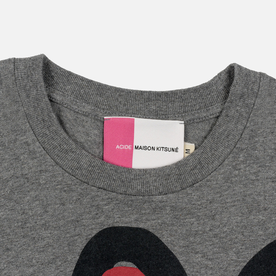 Мужская футболка Maison Kitsune Acide Fox Print Grey Melange