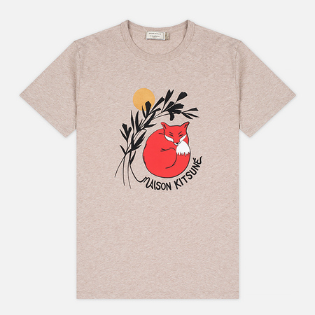 Мужская футболка Maison Kitsune Dan Ah Kim Sleeping Fox Beige Melange