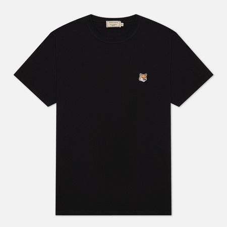 Мужская футболка Maison Kitsune Fox Head Patch, цвет чёрный, размер XL