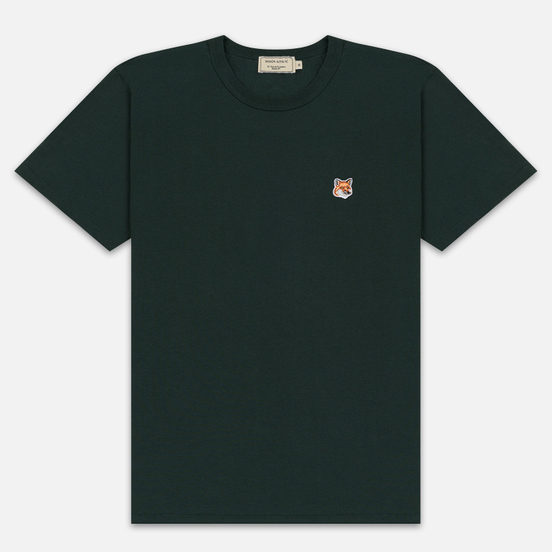 Мужская футболка Maison Kitsune Fox Head Patch Forest Green