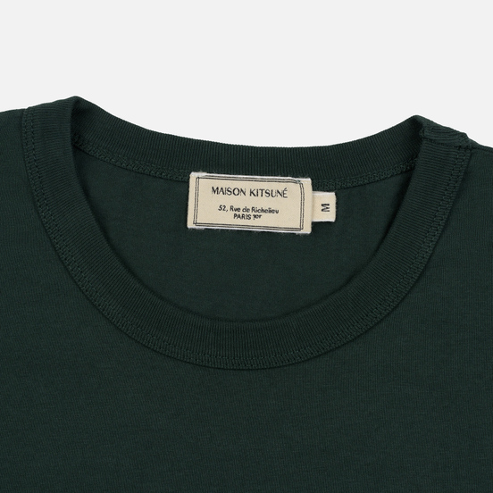 Мужская футболка Maison Kitsune Fox Head Patch Forest Green