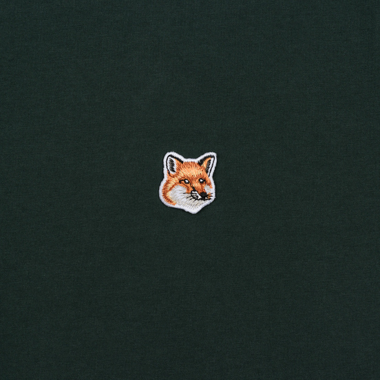 Мужская футболка Maison Kitsune Fox Head Patch Forest Green