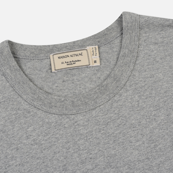 Мужская футболка Maison Kitsune Fox Head Patch Grey Melange