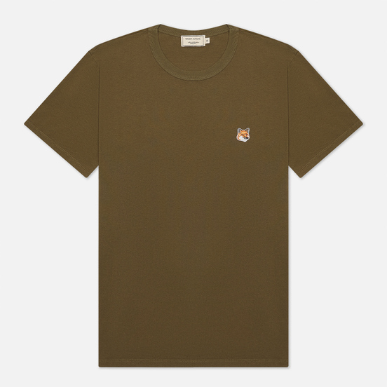 Мужская футболка Maison Kitsune Fox Head Patch Khaki