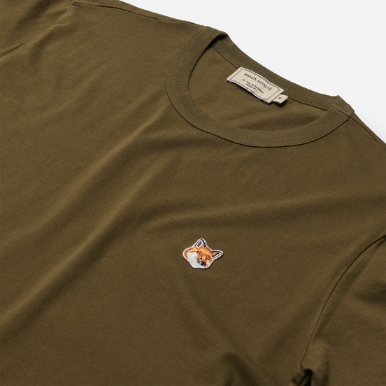 Мужская футболка Maison Kitsune Fox Head Patch Khaki
