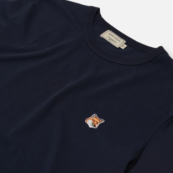 Мужская футболка Maison Kitsune Fox Head Patch Navy