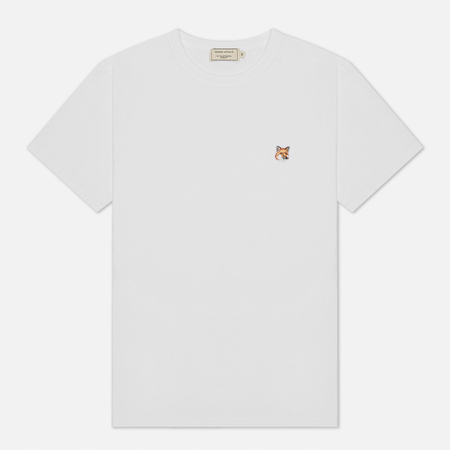 Мужская футболка Maison Kitsune Fox Head Patch, цвет белый, размер L