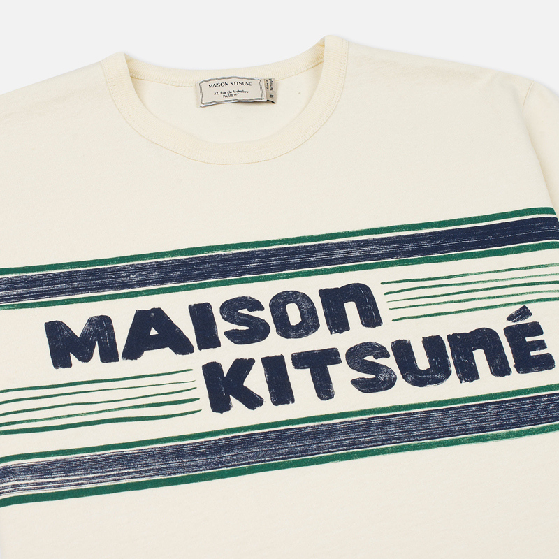 Maison Kitsune Мужская футболка Letter Stripes