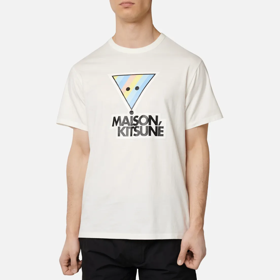 Maison Kitsune Мужская футболка Rainbow Triangle Fox Print