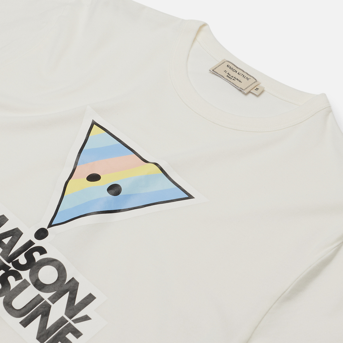 Maison Kitsune Мужская футболка Rainbow Triangle Fox Print