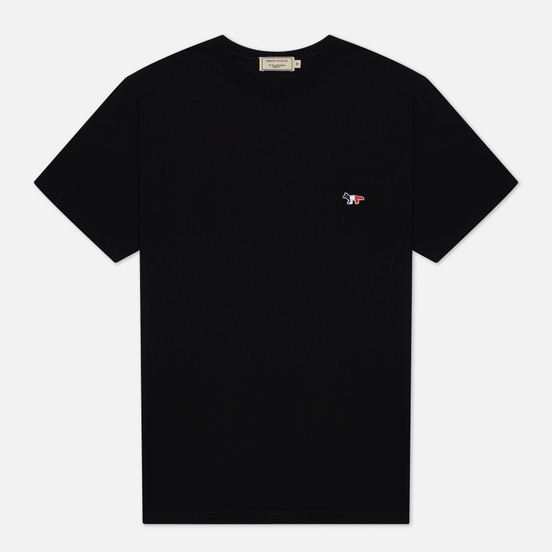 Мужская футболка Maison Kitsune Tricolor Fox Patch Black
