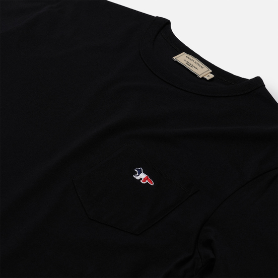 Мужская футболка Maison Kitsune Tricolor Fox Patch Black