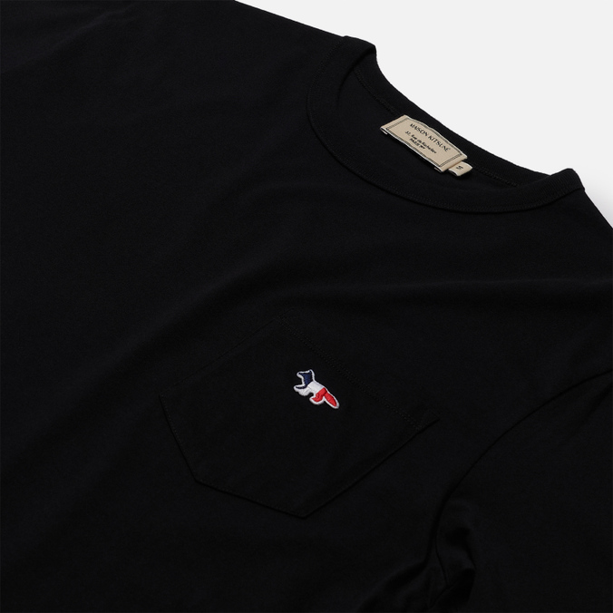 Мужская футболка Maison Kitsune, цвет чёрный, размер M FM00120KJ0010-P199 Tricolor Fox Patch - фото 2
