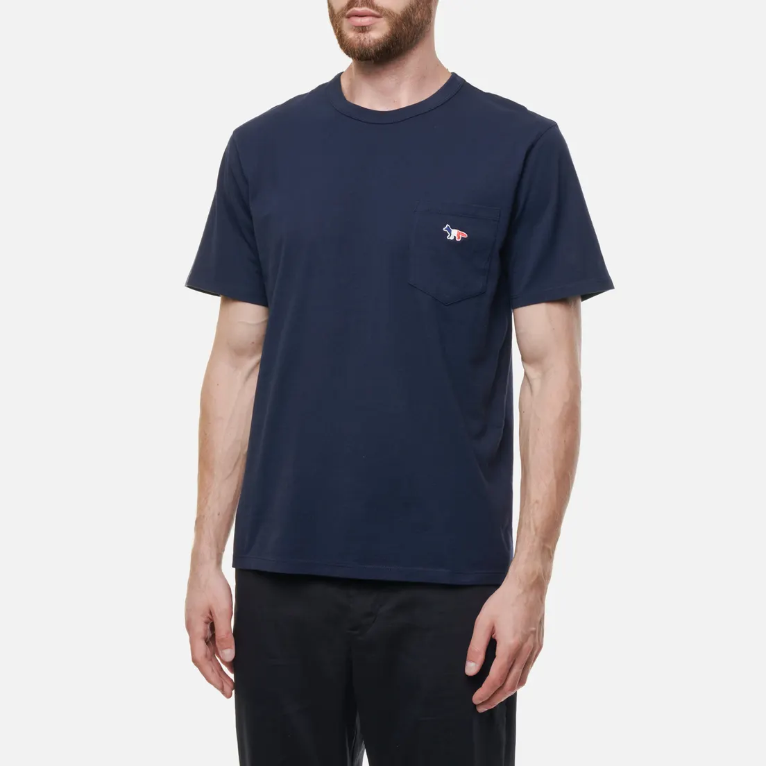 Maison Kitsune Мужская футболка Tricolor Fox Patch