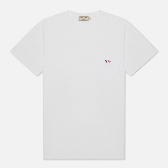 Мужская футболка Maison Kitsune Tricolor Fox Patch White