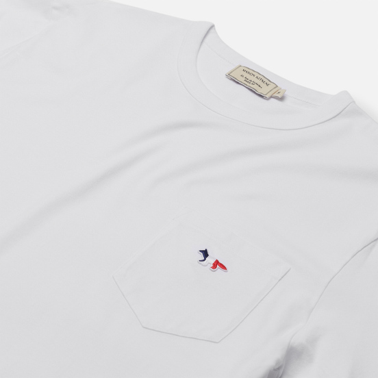 Мужская футболка Maison Kitsune Tricolor Fox Patch White