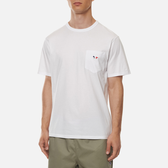 Мужская футболка Maison Kitsune Tricolor Fox Patch White