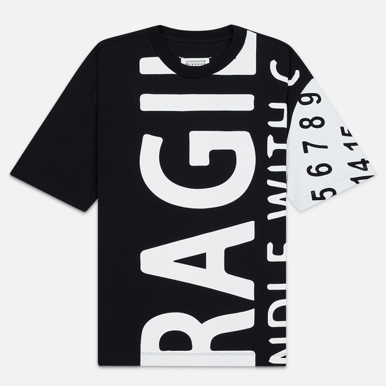 Мужская футболка Maison Margiela All Over Print Fragile Black