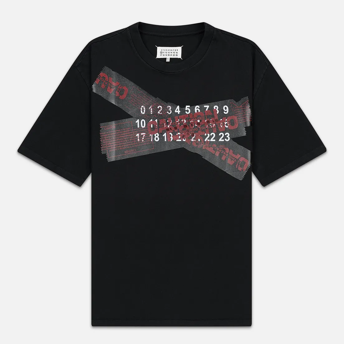 Maison Margiela Мужская футболка Caution Logo Print Oversized