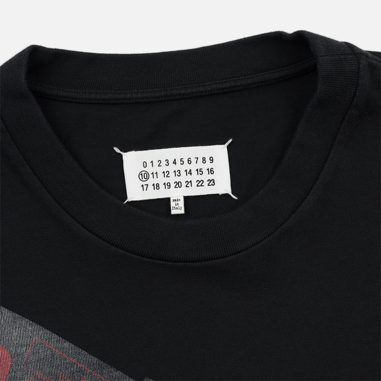 Мужская футболка Maison Margiela Caution Logo Print Oversized Black