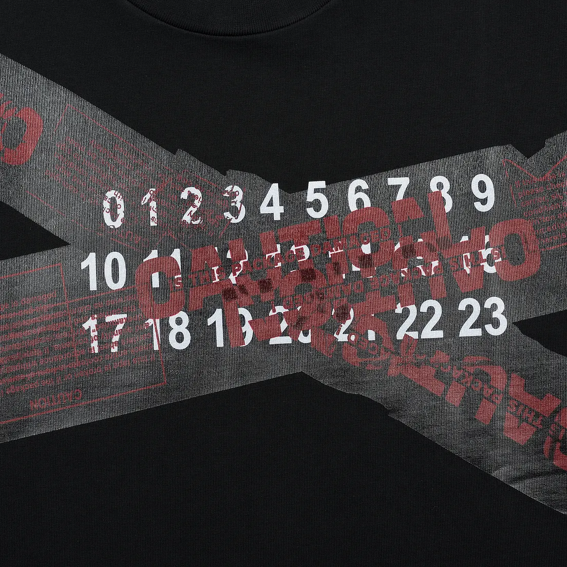Maison Margiela Мужская футболка Caution Logo Print Oversized