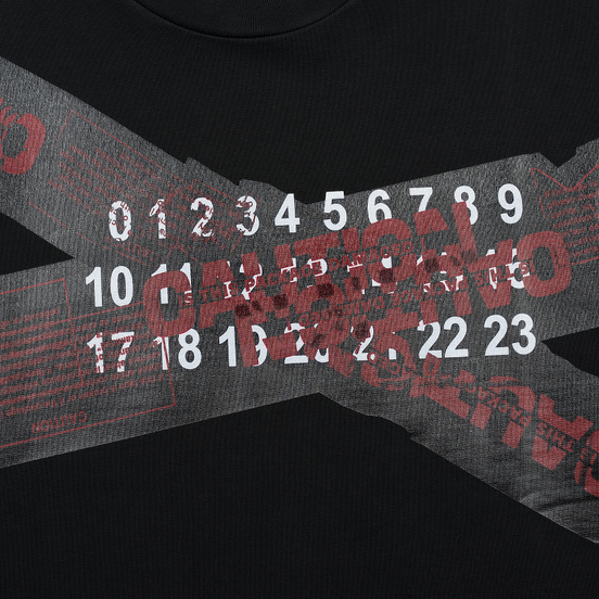 Мужская футболка Maison Margiela Caution Logo Print Oversized Black