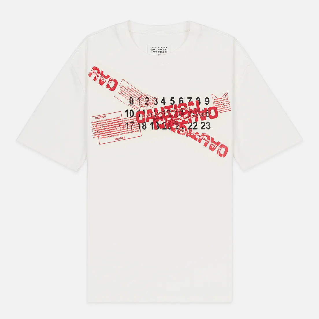 Maison Margiela Мужская футболка Caution Logo Print Oversized