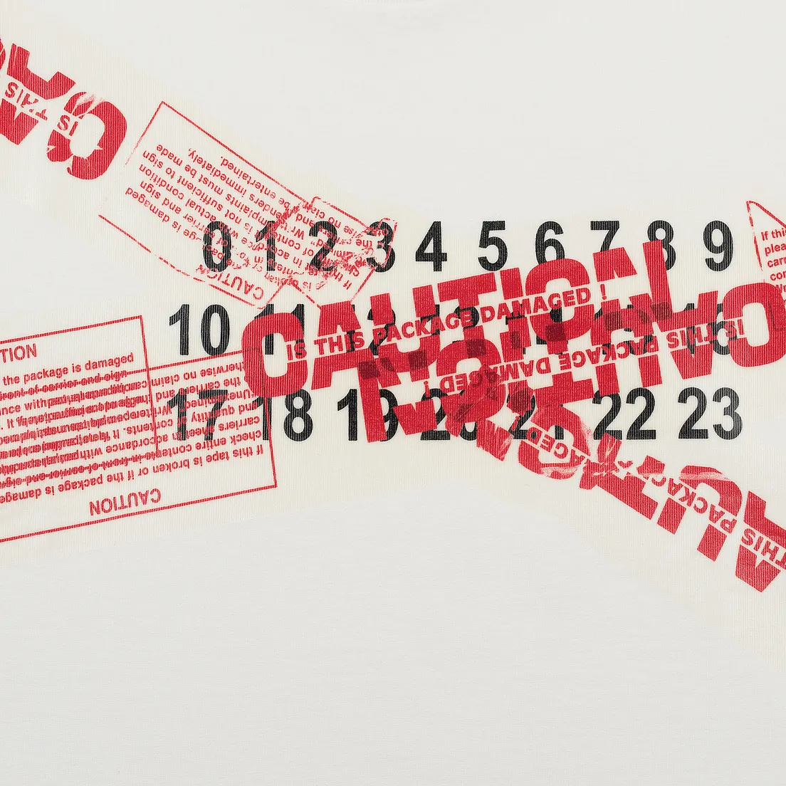 Maison Margiela Мужская футболка Caution Logo Print Oversized