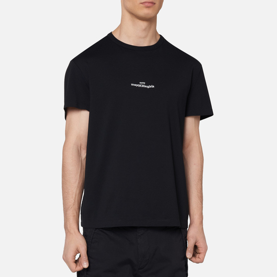 Мужская футболка Maison Margiela Embroidered Text Logo Black