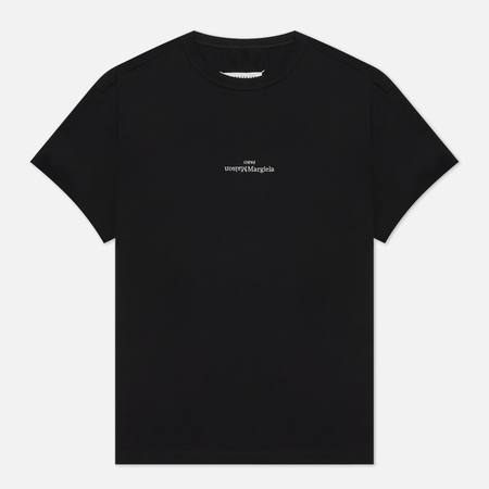 Мужская футболка Maison Margiela Embroidered Text Logo, цвет чёрный, размер 52