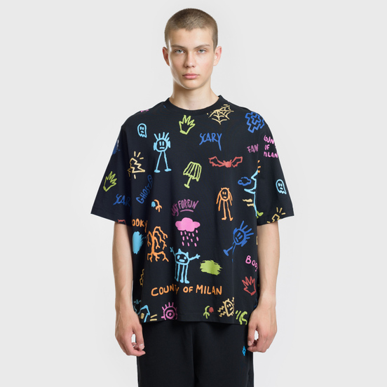 Мужская футболка Marcelo Burlon All Over Sketch Over Multicolor/White
