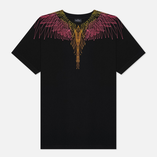 Мужская футболка Marcelo Burlon Bezier Wings Basic Black/Fuchsia Fluo