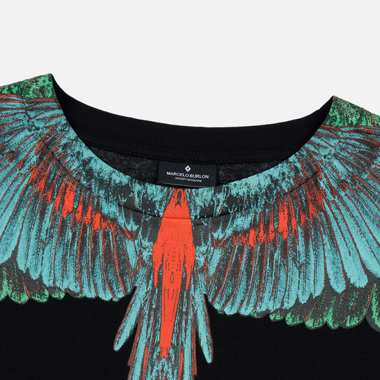 Мужская футболка Marcelo Burlon Green Wings Black/Green