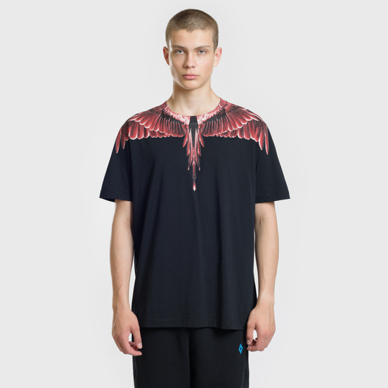 Мужская футболка Marcelo Burlon Red Ghost Wings Black/Multicolor