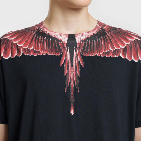 Мужская футболка Marcelo Burlon Red Ghost Wings Black/Multicolor