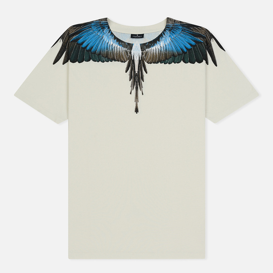 Мужская футболка Marcelo Burlon Turquoise Wings Beige/Multicolor