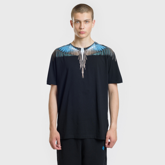 Мужская футболка Marcelo Burlon Turquoise Wings Black/Multicolor