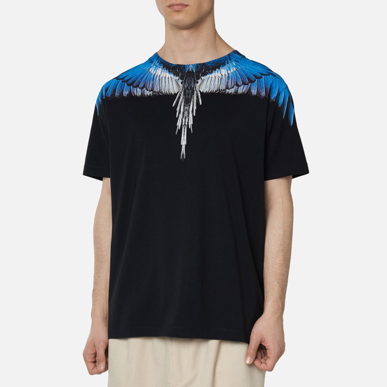 Мужская футболка Marcelo Burlon Wings Basic Black/Blue