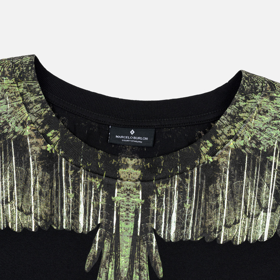 Мужская футболка Marcelo Burlon Wood Wings Black/Green