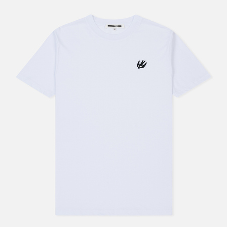 Мужская футболка McQ Alexander McQueen Crew Neck Swallow Badge Optic White/Black