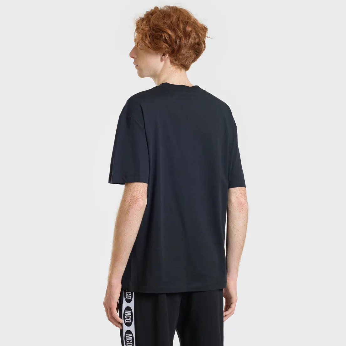 McQ Alexander McQueen Мужская футболка Dropped Shoulder Flaming Skeleton