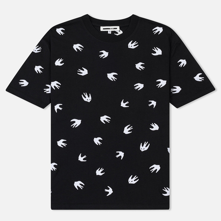 Мужская футболка McQ Alexander McQueen Dropped Shoulder Small Swallow Darkest Black