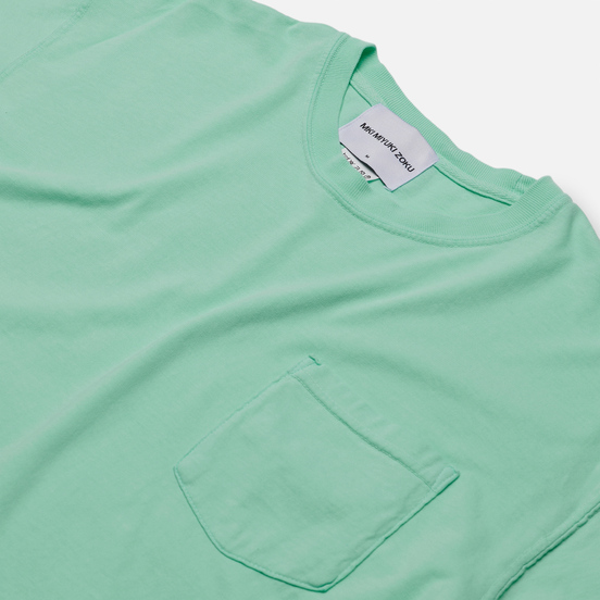 Мужская футболка MKI Miyuki-Zoku Garment Dyed Pocket Turqoise