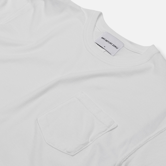 Мужская футболка MKI Miyuki-Zoku Garment Dyed Pocket White