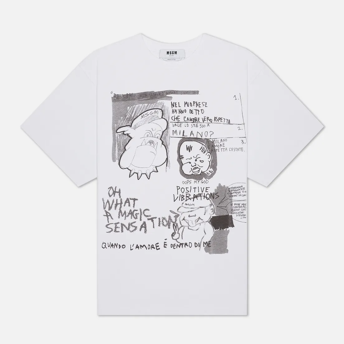 MSGM Мужская футболка Graffiti Print